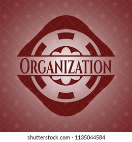 Organization red emblem. Retro