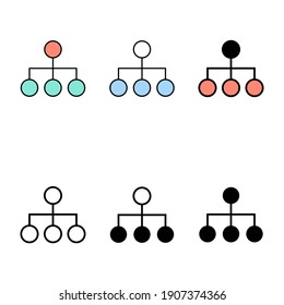 Icono de conjunto de organización, grupo de colección de Teamwork, personas trabajando juntas, símbolo de asociación, ilustración vectorial aislada para página web.