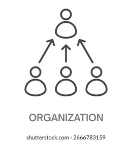 Ilustración de símbolo de esquema de diseño de estilo simple de Organización