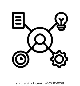 Organization Skills Icon Outline Vector Illustration