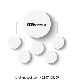 Organization step minimal circle chart origami paper color info-graphic template for diagram presentation chart and business concept with 5 element options