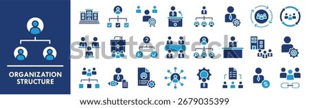 Organization Structure icon collection set. Containing design management, organization, structure, company, team