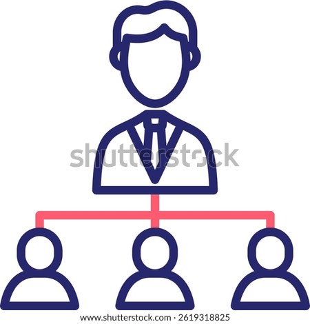 Organization Structure Icon Color Vector Illustration