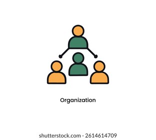 Organization Structure Icon – Flat Hierarchy Symbol