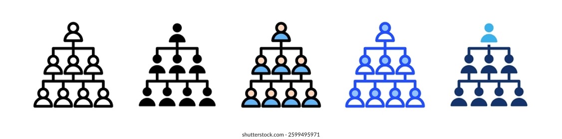 Organization Structure Icon Set With Multiple Style Collection