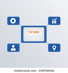 Organization structure infographic template design. Business concept infograph with 4 options, steps or processes. Vector visualization can be used for workflow layout, diagram, annual report, web