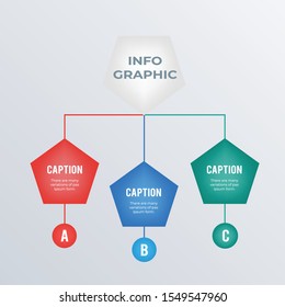 Organization structure infographics template design. Business concept infograph with 3 options, steps or processes. Vector visualization can be used for workflow layout, diagram, annual report, web