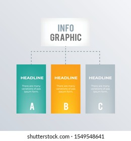 Organization Structure infographics template design. Business concept infograph with 3 options, steps or processes. Vector visualization can be used for workflow layout, diagram, annual report, web