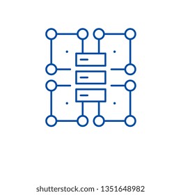 Organization structure line icon concept. Organization structure flat  vector symbol, sign, outline illustration.