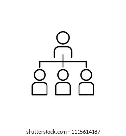 organization structure line icon. Element of business organisation icon for mobile concept and web apps. Thin line organization structure icon can be used for web and mobile on white background