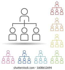 Organization structure line in multi color style icon. Simple thin line, outline vector of business organisation icons for ui and ux, website or mobile application