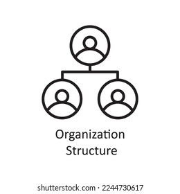 Organization structure Vector Outline Icon Design illustration. Business And Data Management Symbol on White background EPS 10 File