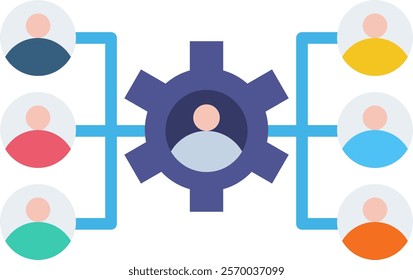 Organization Struktur Icon Flat Vector Illustration