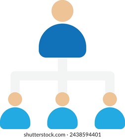 Icono de administración de equipo de organización Ilustración plana vectorial