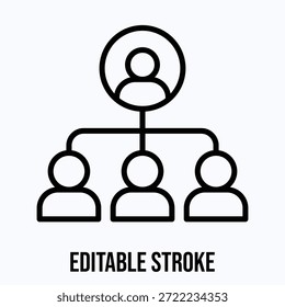 Organization Team Management Isolated Vector Lineal Style Icon Editable Stroke