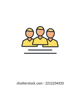 iconos de línea delgada de organización. Ilustración vectorial aislada en blanco. Trazo editable.