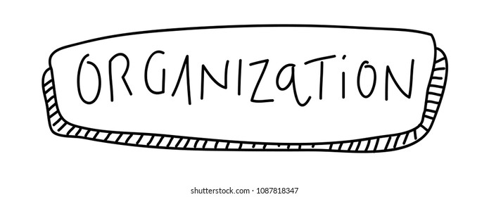 Organization typography chart hand drawn