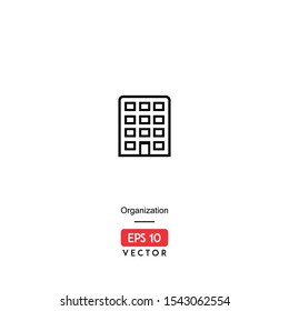 Organization vector icon, with line style illustration, isolated on white background. EPS10 - Vector