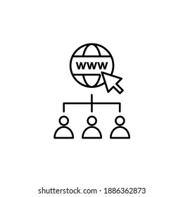 Icono de tráfico del sitio web de la organización. Icono de organización y trabajo en equipo. Vector