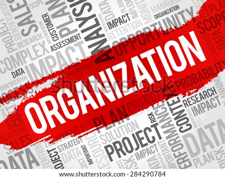 ORGANIZATION word cloud, business concept