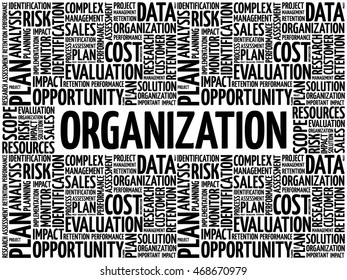 ORGANIZATION word cloud collage, business concept background