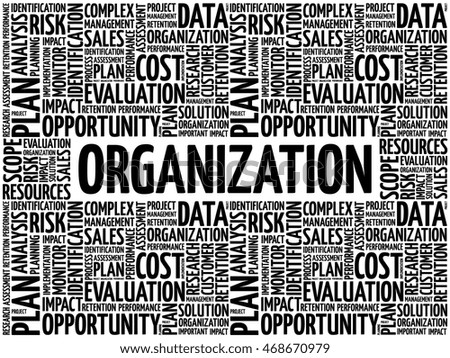 ORGANIZATION word cloud collage, business concept background