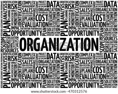 ORGANIZATION word cloud collage, business concept background