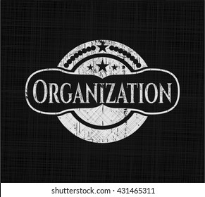 Organización escrita en una pizarra