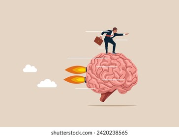 Organizational Businessman have quick brains. Flat vector illustration