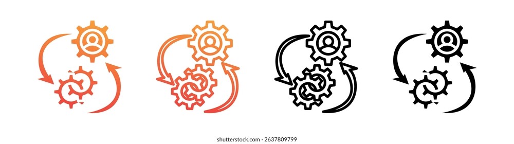 Organizational Change Multi Style Icon Set Vector