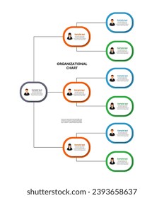 Organizational chart with business avatar icons. Business hierarchy infographic elements. Vector illustration