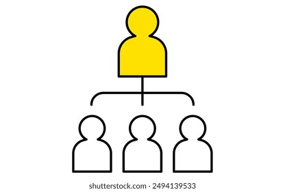 Organigramm, Unternehmenssymbole für Ziele, Zielerreichung und Ziele, Vektorillustration