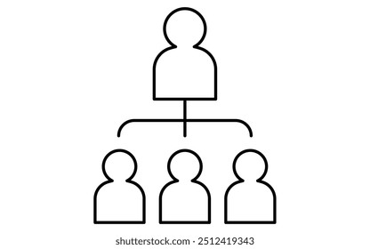 Organograma, ícones de negócios para destinos, realização de metas e metas, Ilustração de vetor