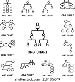 Organizational chart icon in a collection with other items