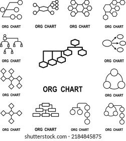 Organizational chart icon in a collection with other items