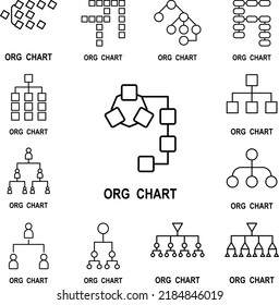 Organizational chart icon in a collection with other items