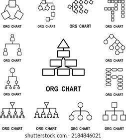 Organizational chart icon in a collection with other items