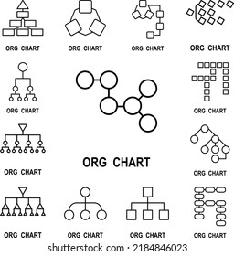 Organizational chart icon in a collection with other items