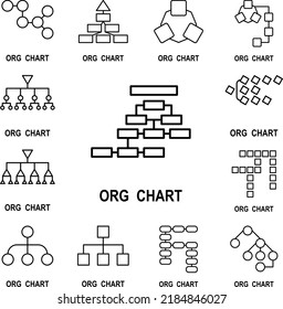 Organizational chart icon in a collection with other items