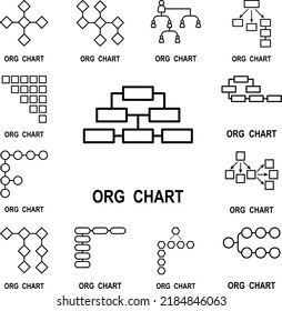 Organizational chart icon in a collection with other items