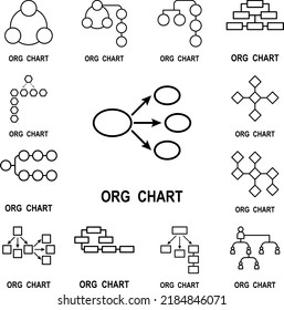 Organizational chart icon in a collection with other items