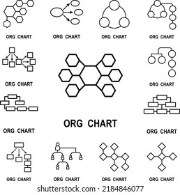 Organizational chart icon in a collection with other items