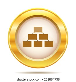 Organizational chart icon. Internet button on white background. EPS10 vector. 