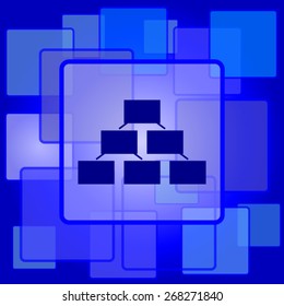 Organizational chart icon. Internet button on abstract background. 
