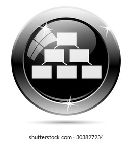 Organizational chart icon. Internet button on white background. EPS10 vector 