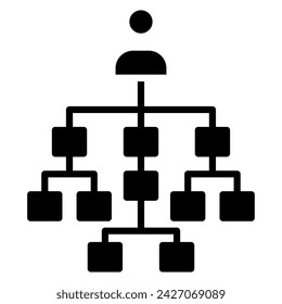 Organizational Chart icon line vector illustration