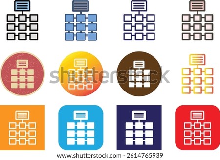The Organizational Chart Icon represents a structured hierarchy, ideal for visualizing company management, business workflows,and team organization.Perfect for corporate,HR,and business-related design