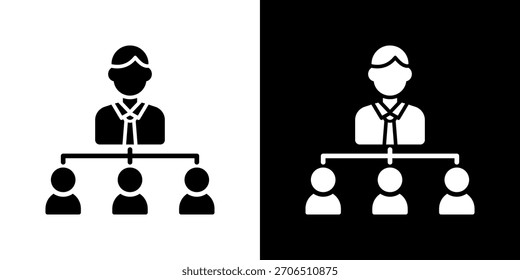 Ilustración vectorial de icono de organigrama. Diseñado Para Una Flexibilidad Creativa En Versiones Claras Y Oscuras.