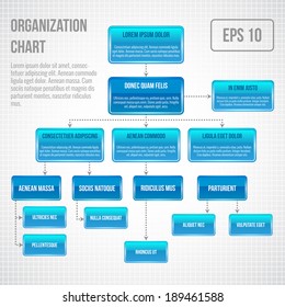 Organizational chart infographic business structure concept  flowchart vector illustration