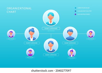 Organizational Chart Infographic Design Template Chart Stock Vector ...